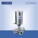 Vertical Pneumatic 3 way ball valve 1/2"-4" SS304 / 316L Materials Clamped