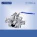 Manual 3 way Non-retention full port ball valve with plastic handle