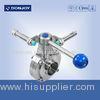 Manual butterfly valve sanitary level operated by pull rod with position sensor