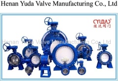 Flangeless Wafer connection triple eccentric metal sealing worm gear operated butterfly valve