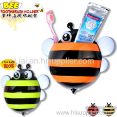 Hot Sale Cute minion bee Cartoon suction cup toothbrush holder bathroom accessories mixed colors