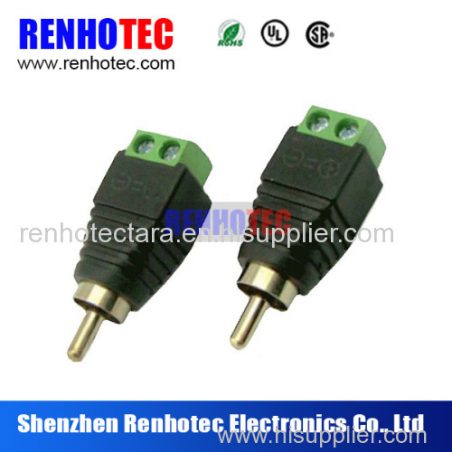 rca plug dc connector type for cctv