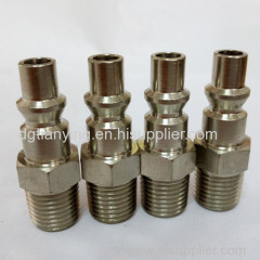 Brass Plated 1/4" quick disconnect nipple plug coupler