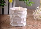 White Tealight Ceramic Candle Holder Embossment 290ml Large Capacity