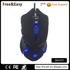 6 Button LED Optical USB Wired Gaming Mouse for Free Ship