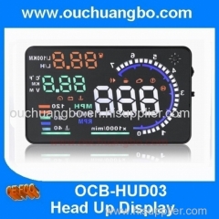 Ouchuangbo 5.5'' OBDII 2 Car HUD Interface Fuel BT Overspeed Warning Head Up Display