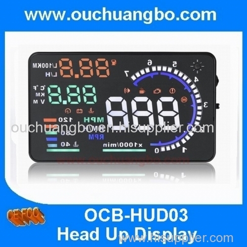 Ouchuangbo 5.5'' OBDII 2 Car HUD Interface Fuel BT Overspeed Warning Head Up Display