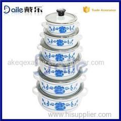 6pcs Vitreous Enamel Pot