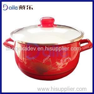 5pcs Same High Quality Enamel Iron With Glass Lid