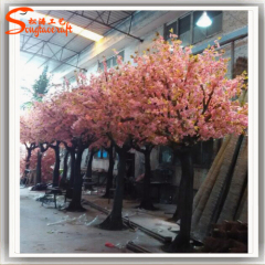 plastic leaves silk sakura flower artificial white indoor Japanes plants cherry blossom tree for wedding decor