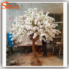 plastic leaves silk sakura flower artificial white indoor Japanes plants cherry blossom tree for wedding decor