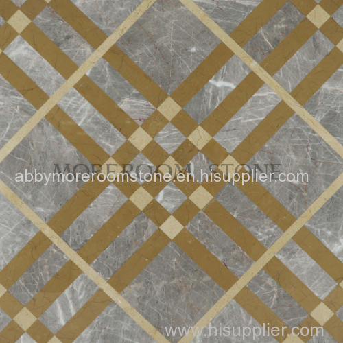 Polished Customized Design Water-jet Marble Tile for Floor Decoration