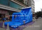 Summer Season Blue Commercial Inflatable Slides With Pool And Slip N Slide