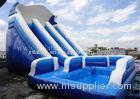 PVC Tarpaulin Blue Inflatable Bouncer Slide For Kids Airtight Anti - UV EN15649