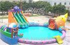 Floating Inflatable Water Parks Colorful Logo Printed With Air Pump