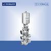 SS304 / SS316L stainless steel sanitary pneumatic reversing valve of tri - valve seats for fluid con