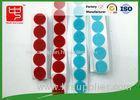 Red / blue die cutting Hook and Loop Coins strong adhesive Heat Resistant