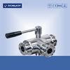 DN10-DN100 Sanitary Manual Three Way ball valve with clamped Connection