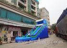 Blue 0.55mm PVC Tarpaulin Backyard / Home Inflatable Water Slide For Adult N Kids