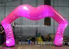LED Lighting Inflatable Arch For Wedding Red Lip Shape Double Stitch