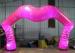 LED Lighting Inflatable Arch For Wedding Red Lip Shape Double Stitch