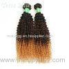 Colored Peruvian Virgin Hair Body Wave / Three Tone Kinky Curly Hair Extensions