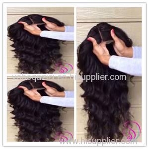 Peruvian Human Hair Full Lace Wig Deep Wave