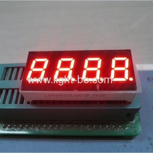 Ultra Red 4 digit 0.4" 7 segment led display common cathode for temperature humidity indicator