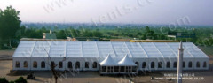 20x60m event tent with clear PVC window sidewalls and luxury decoration inside for sale