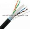 HDPE FTP Network Outdoor Cat6 Cable 0.58mm 4PR Black PE 10Mbit Ethernet