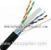 HDPE FTP Network Outdoor Cat6 Cable 0.58mm 4PR Black PE 10Mbit Ethernet