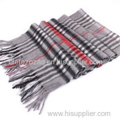 Wool Scarf With Simple Dots Or Stripe Or Plaid Printed