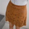 Simple Suede Skirt With Defferent Hollow Pattern