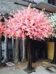Pink silk sakura flowers artificial indoor Japanes plants cherry blossom wedding tree
