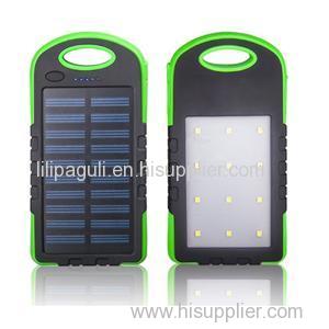 Dual USB Solar Power Bank With LED Camping Light