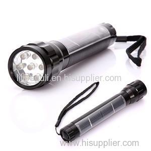 Portable Aluminum 7 LED Solar Flashlight For Camping