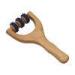 Long Handle Cellulite Wood Back Roller With Black Plastic Roller