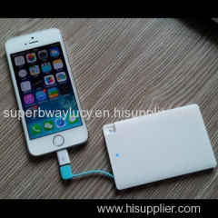 2000mah build in usb cable credit card size charger lithium polymer battery for all mobile phone