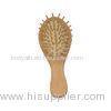 Eco - Friendly Small Massaging Hair Brush With Oval Natural Wooden Handle