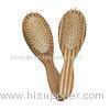 Scalp Massage Paddle Cushion Hair Brush With Curved Handle Wood Pin