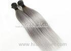 Two Tone Color Peruvian Human Hair Extensions Ombre With Gray Straight