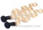 12'' - 30'' Body Wave Ombre Real Hair Extensions / Golden Blonde Curly Hair