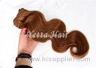 Long Lasting Golden Blonde Hair Extensions / Natural Human Hair Weave With Bouncy