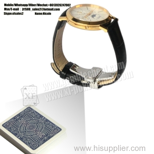 New Design Poker Scanner Leather Watch Camera With Power Bank