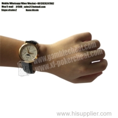 New Design Poker Scanner Leather Watch Camera With Power Bank