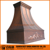 Hammered kitchen wall mounted exhaust copper hood
