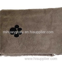 Dog Footprint Embroidery Microfiber Towel