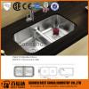 Double bowl undermount stainless steel kitchen sink