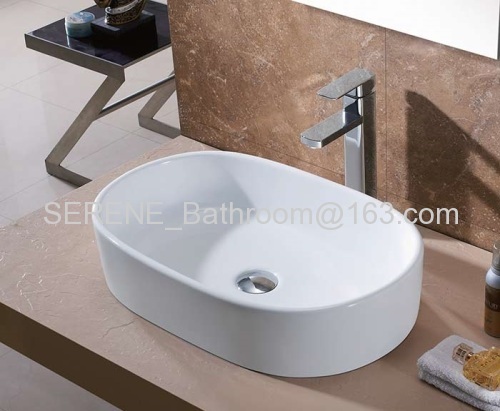 Sanitary ware ceramic white color counter top art basin
