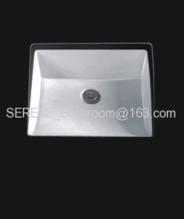 Sanitary ware ceramic white color square under counter washbasin